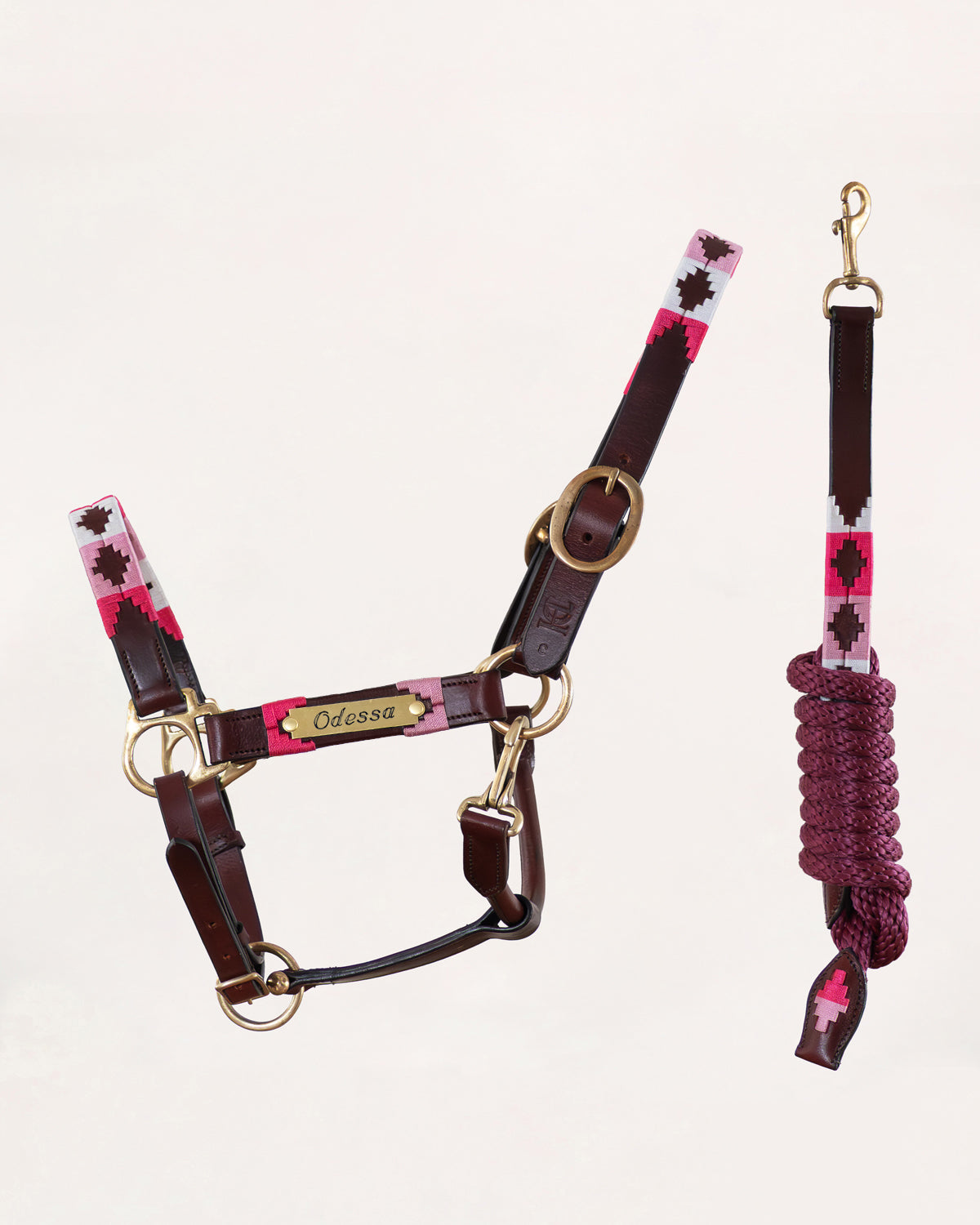 Gepersonaliseerd polo halster - Rosa
